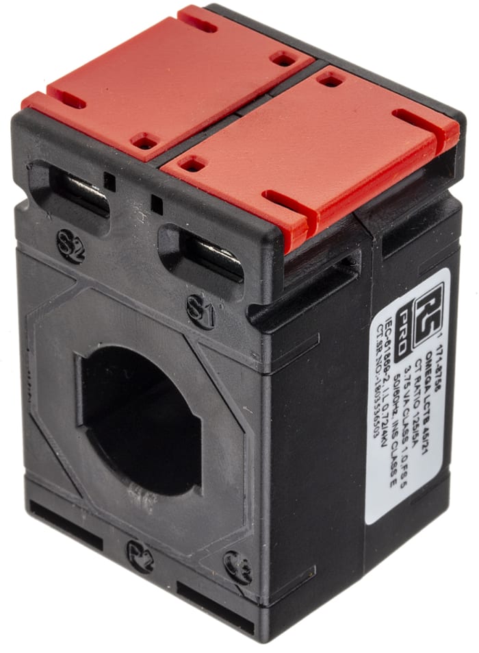 RS PRO Base Mounted Current Transformer, 125A Input, 125:5, 5 A Output, 21 x 10mm Bore