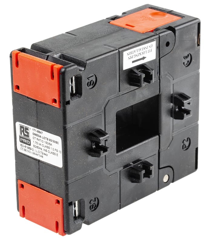 RS PRO Base Mounted Current Transformer, 150A Input, 150:5, 5 A Output, 33 x 23mm Bore