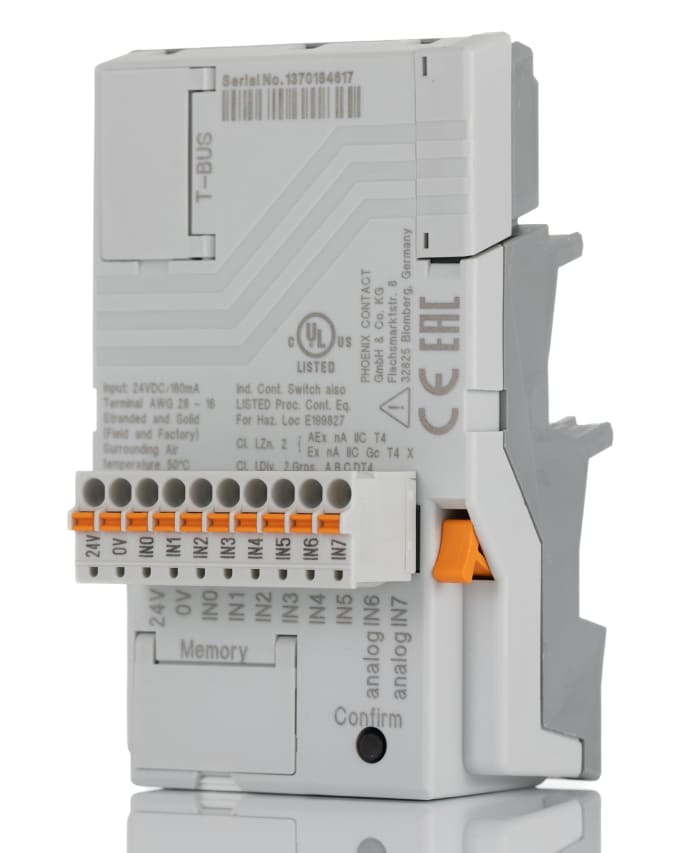 Ovladač, řada: PLC-V8C/PT-24DC/BM2, 50 x 87 x 111 mm 19,2 → 26,4 V DC Phoenix Contact, rozsah: PLC