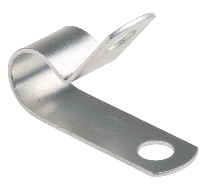RS PRO Silver Aluminium Cable Clip 9.5mm Max. Bundle