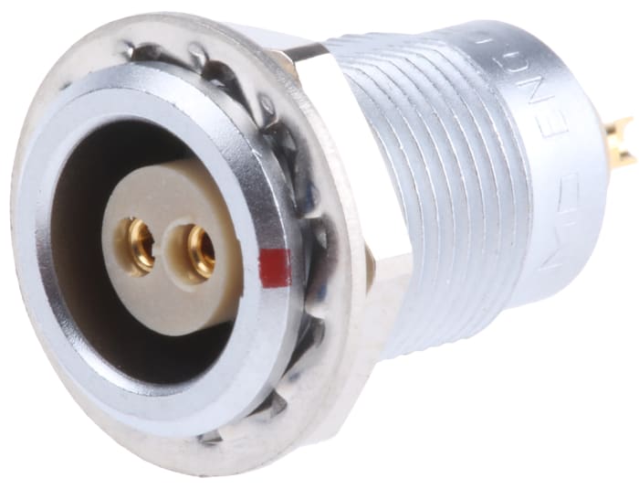 LEMO Circular Connector, 2 Contacts, Panel Mount, Socket, Female, IP50, 0B Series