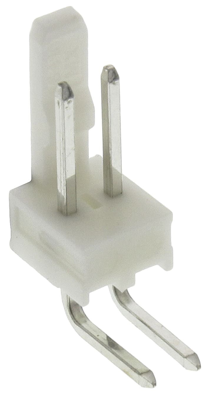 Molex KK 254 Series Right Angle Through Hole Pin Header, 2 Contact(s), 2.54mm Pitch, 1 Row(s), Unshrouded
