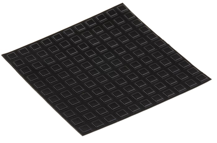 RS PRO Square PUR Self Adhesive Feet, 10.2mm diameter x 2.5mm height