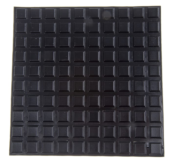 RS PRO Square PUR Self Adhesive Feet, 12.7mm diameter x 3mm height