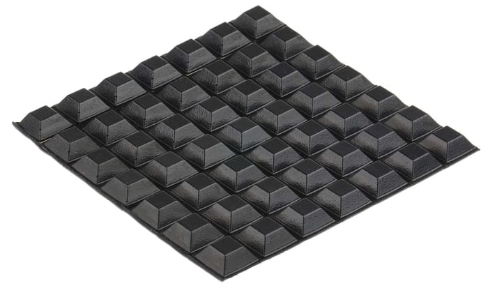Black stick on  Sq, 7.6mm H x 20.6mm Dia