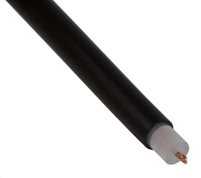 RS PRO Black 0.5mm² Hook Up Wire, 20 AWG, 7/0.3 mm, 25m, Polyethylene Insulation
