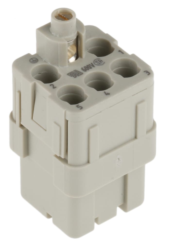 HARTING Heavy Duty Power Connector Insert, 16A, Female, Han Q Series, 6 Contacts