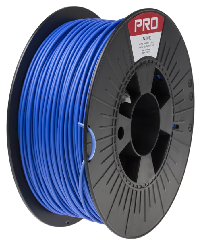 RS PRO 2.85mm Blue PLA-X3 3D Printer Filament, 1kg
