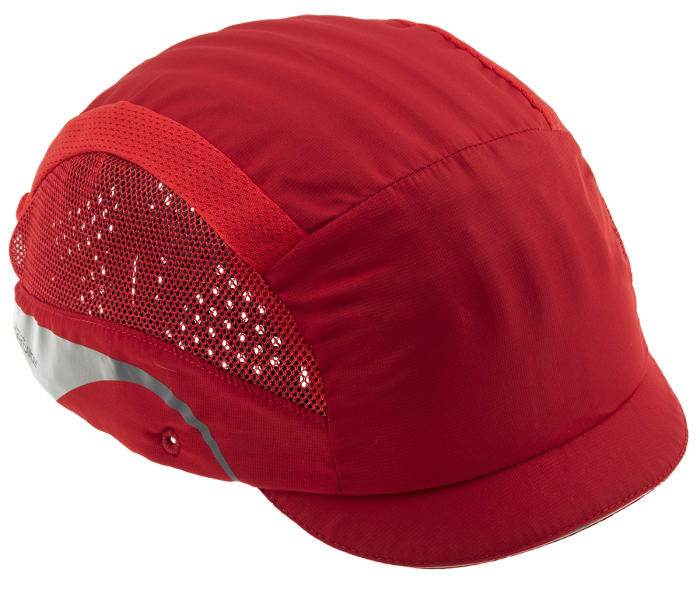 Casquette de protection JSP, 52 - 65cm de tour de tête, HDPE, Polyéthylène Haute Densité (HDPE), Rouge