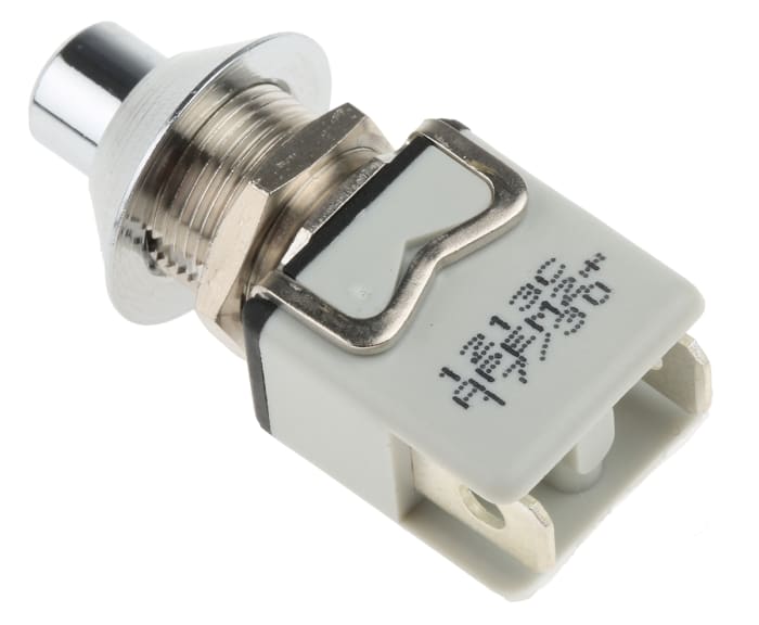 APEM Push Button Switch, Momentary, Panel Mount, 12.2mm Cutout, SPST, 250V ac