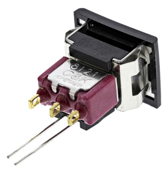 C & K Illuminated Push Button Switch, Momentary, Panel Mount, SPDT, Green LED