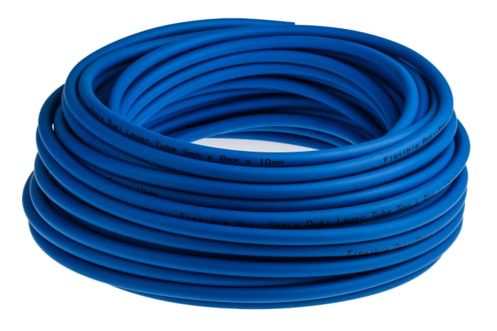 RS PRO Compressed Air Tube Blue PUR, PVC 8mm x 30m