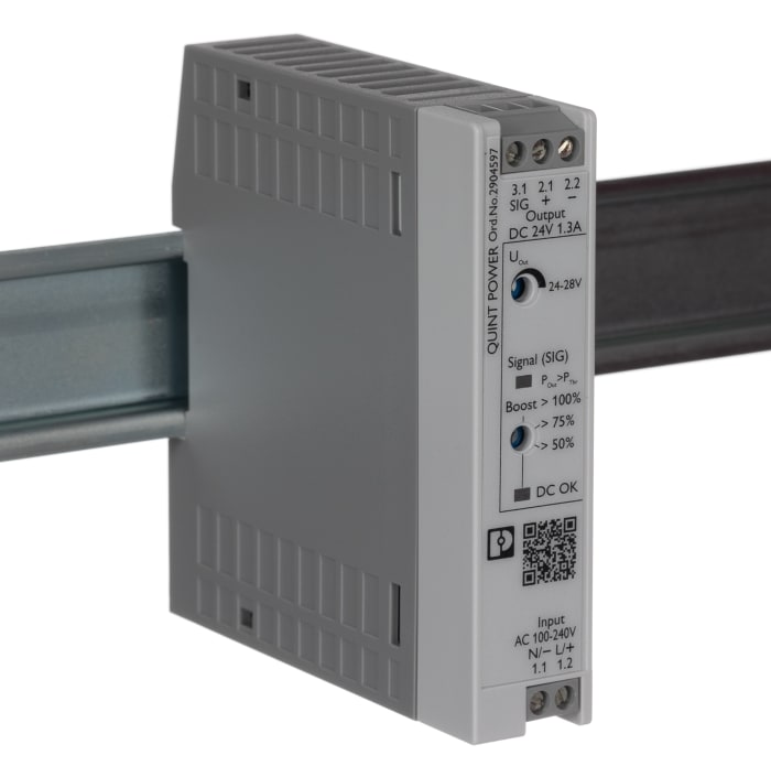 Phoenix Contact QUINT POWER Switched Mode DIN Rail Power Supply, 100 → 240 V ac / 110 → 250V dc ac, dc