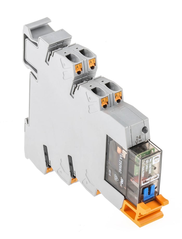 Phoenix Contact PLC-RPT- 24DC/21HC/MS Series Interface Relay, DIN Rail Mount, 24V dc Coil, SPDT, 1-Pole