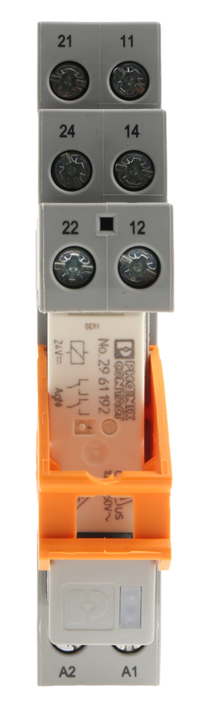 Phoenix Contact RIF-1-RSC-LDP-24DC/2X21 Series Interface Relay, DIN Rail Mount, 24V dc Coil, DPDT, 2-Pole
