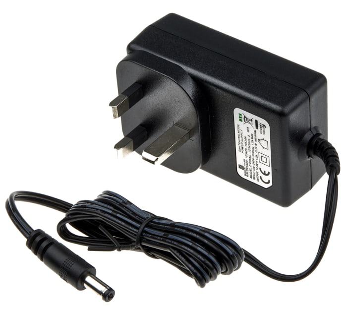 Adaptador AC/DC RS PRO 100 V ac, 110 V ac, 115 V ac, 120 V ac, 127 V ac, 220 V ac, 230 V ac, 240 V ac, 12V dc, 1