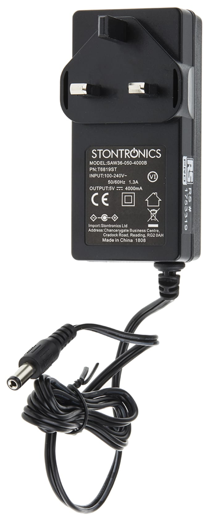 RS PRO 20W Plug-In AC/DC Adapter 5V dc Output, 4A Output