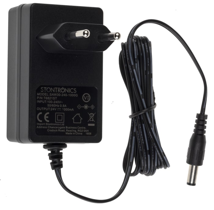 Adaptador AC/DC RS PRO 100V ac, 24V dc, 1 salida, Adaptador ac/dc, 1A, 24W, Tipo C Regulable