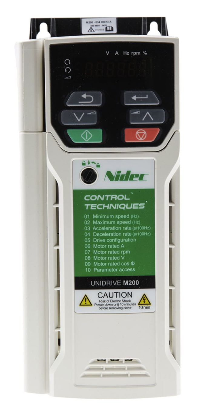 Control Techniques Inverter Drive, 3 kW, 3 Phase, 380 → 480 V ac, 7.3 A, M200 Series