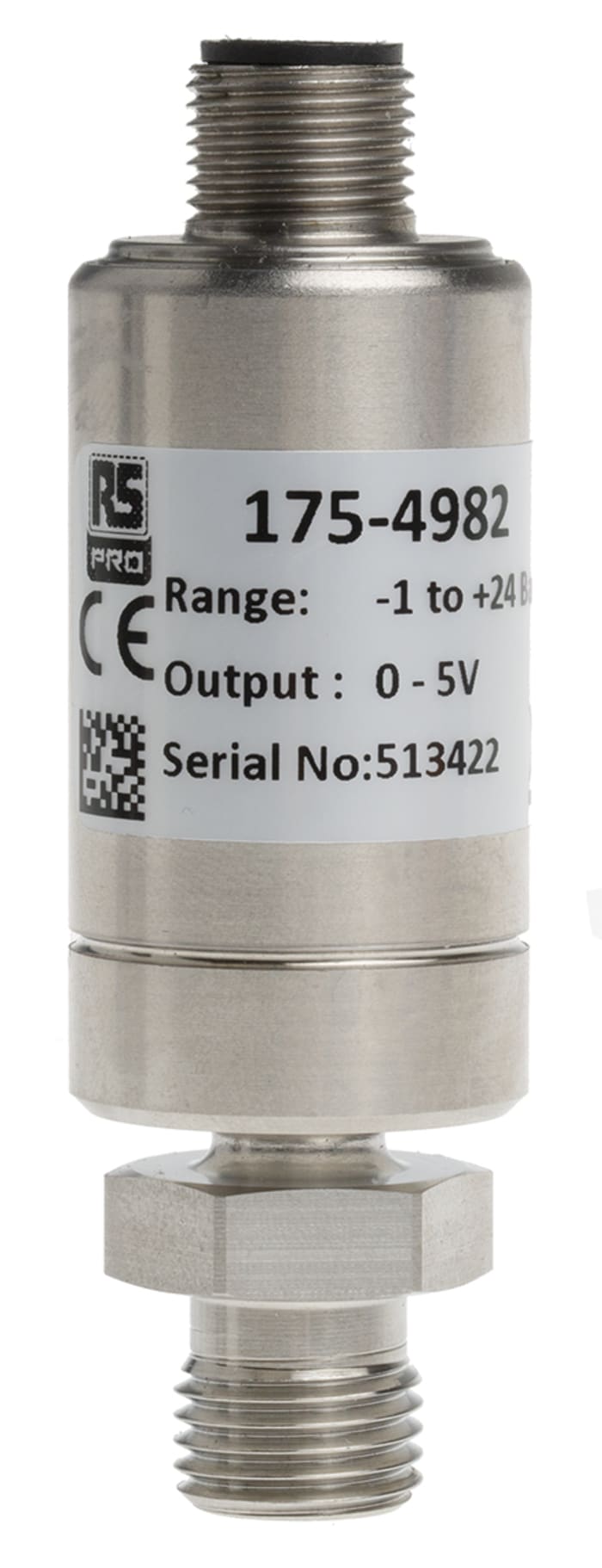 RS PRO Pressure Sensor, -1bar Min, 24bar Max, Analogue Output, Relative Reading