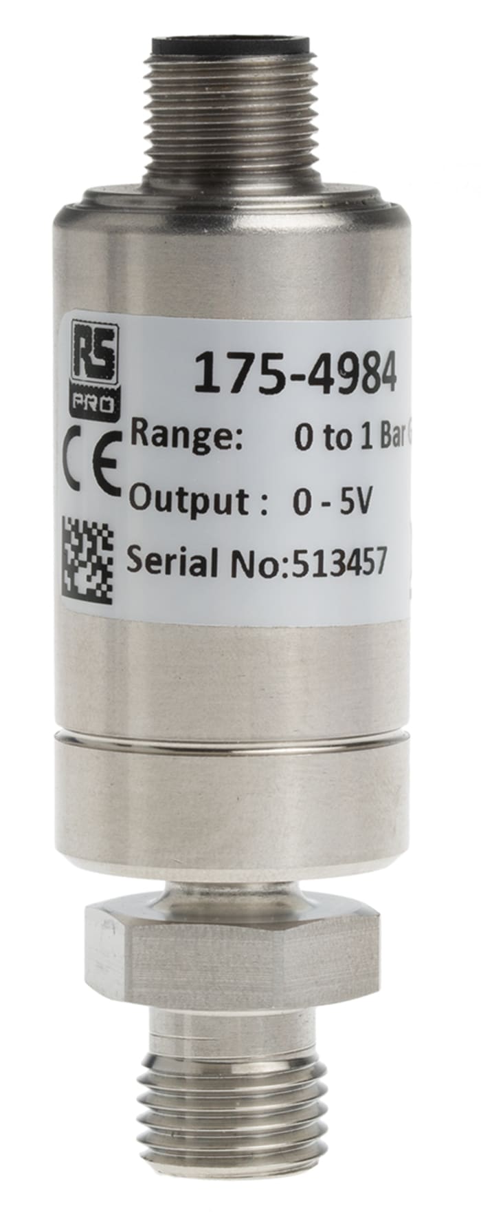RS PRO Pressure Sensor, 0bar Min, 1bar Max, Analogue Output, Relative Reading