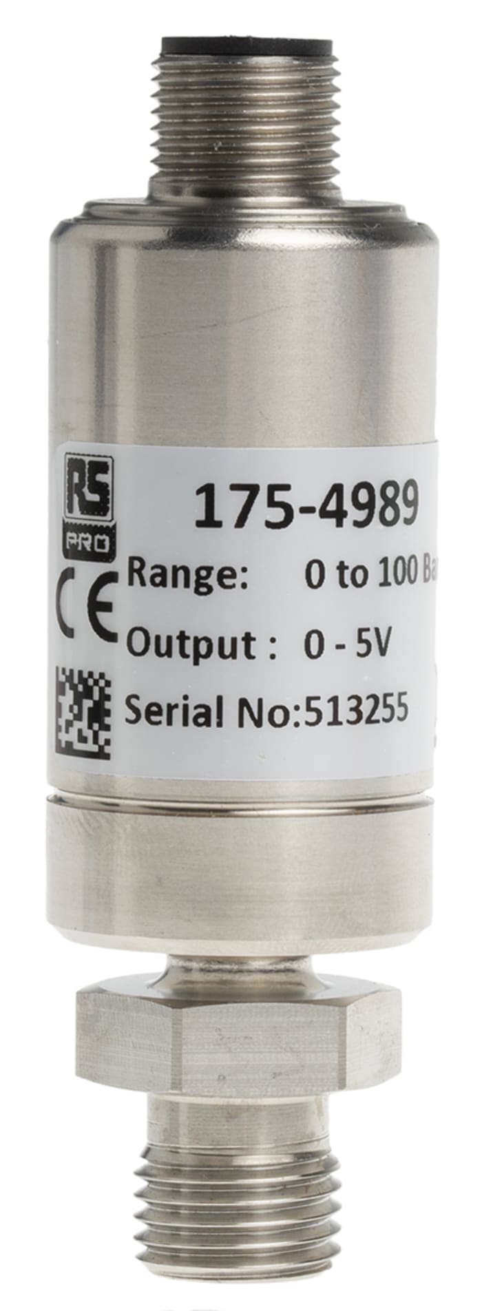 RS PRO Pressure Sensor, 0bar Min, 100bar Max, Analogue Output, Relative Reading