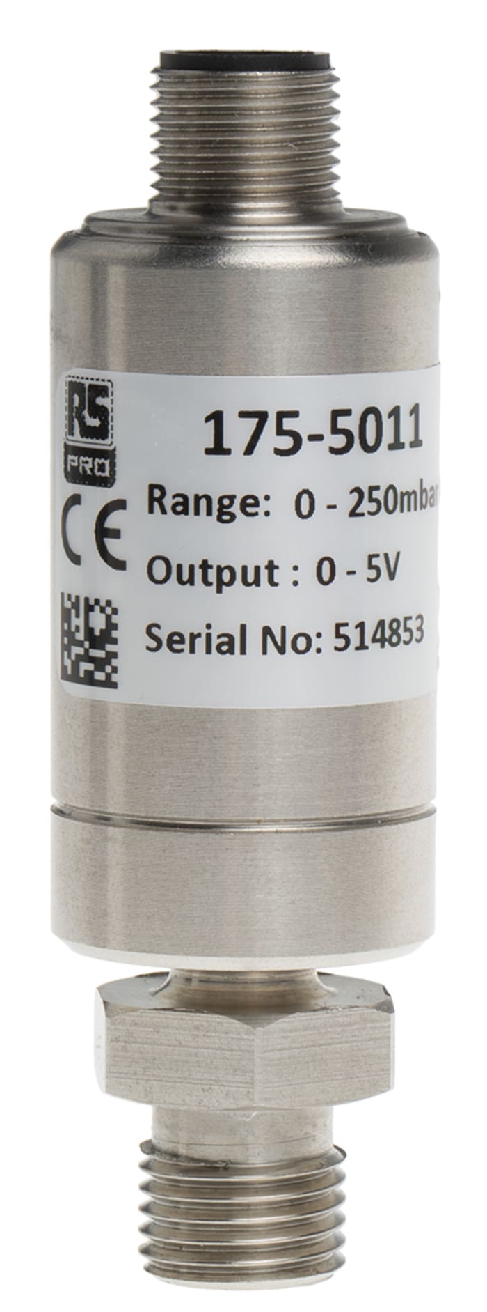 RS PRO Pressure Sensor, 0bar Min, 0.25bar Max, Analogue Output, Relative Reading