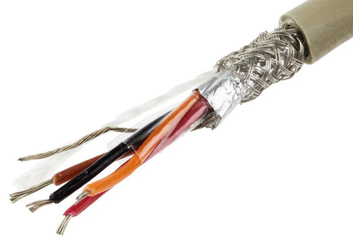 Alpha Wire ProTekt Series Data Cable, 4 Cores, 0.23 mm², Screened, 24 AWG, 100m, Screened Shield
