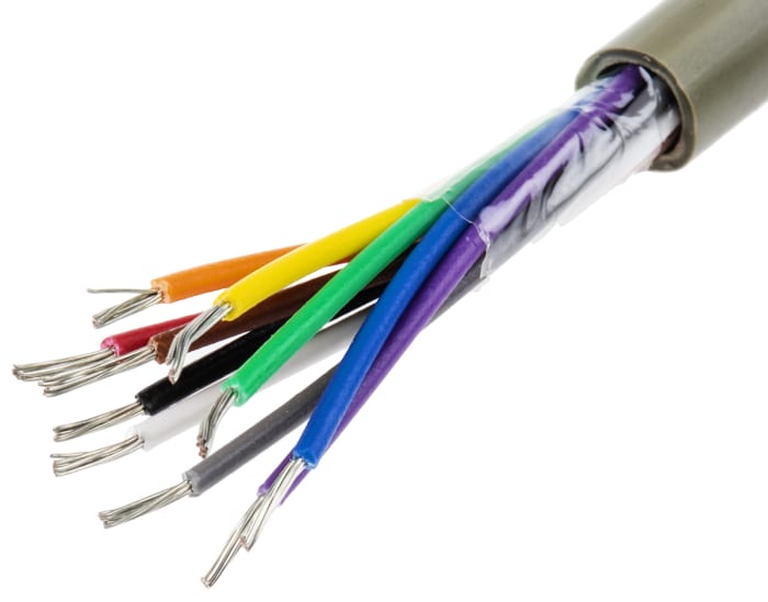 Alpha Wire ProTekt Series Data Cable, 10 Cores, 0.23 mm², Unscreened, 24 AWG, 100m