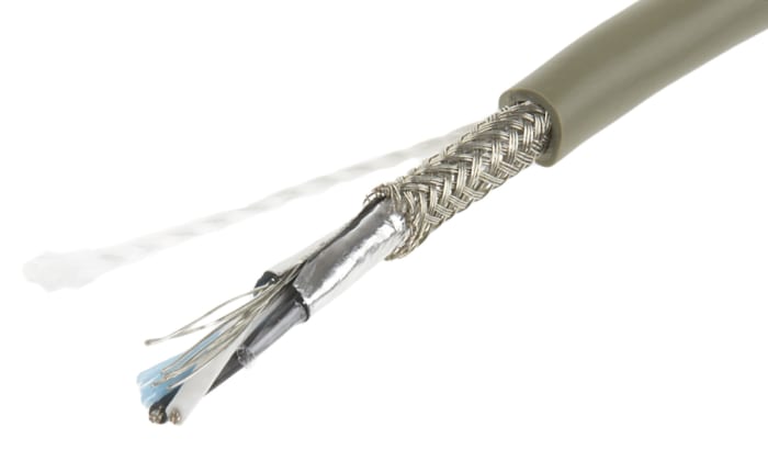 Câble de données Alpha Wire, 1 paire , 2x 0,23 mm², 24 AWG, Blindé, 100m