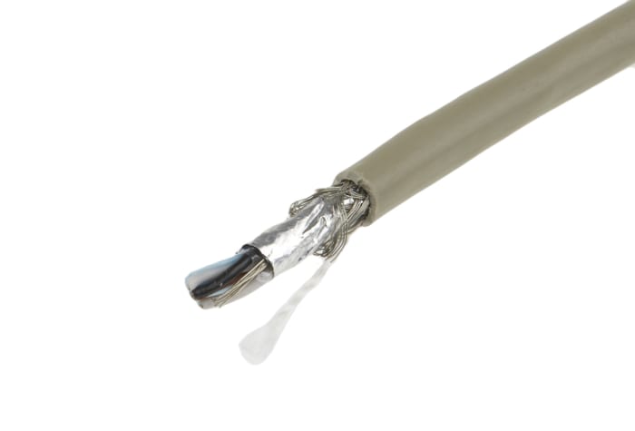 Alpha Wire ProTekt Series Data Cable, 2 Pairs, 4 Cores, 0.23 mm², Screened, 24 AWG, 100m, Foil and Braid Shield