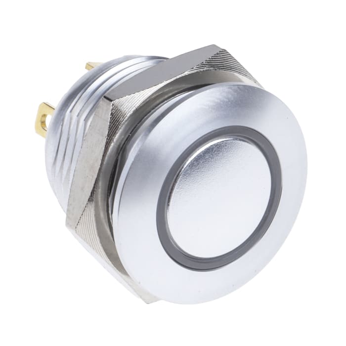 RS PRO Illuminated Push Button Switch, Momentary, Panel Mount, 16mm Cutout, SPST, Blue LED, 36V dc, IP67