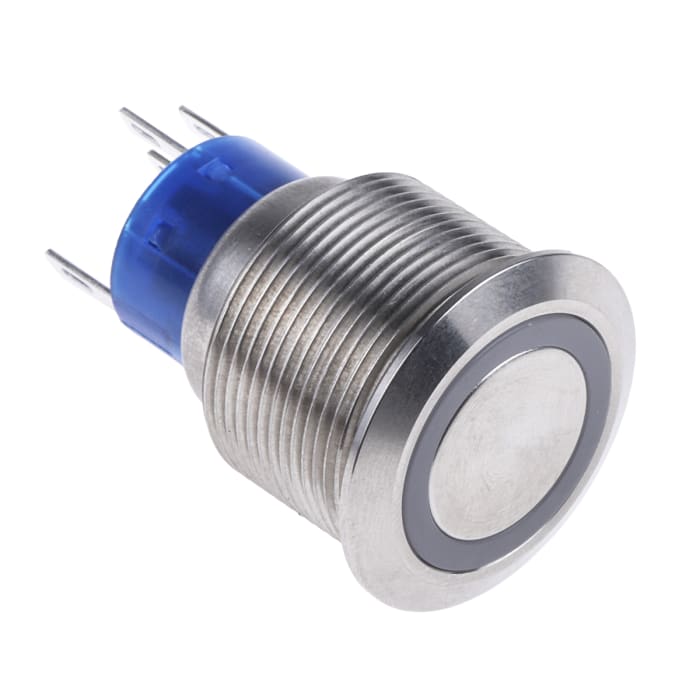 RS PRO Illuminated Push Button Switch, Momentary, Panel Mount, 22.2mm Cutout, SPDT, Red LED, 250V ac, IP67