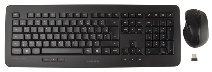 Cherry DW 5100 Wireless Keyboard and Mouse Set, AZERTY (France), Black