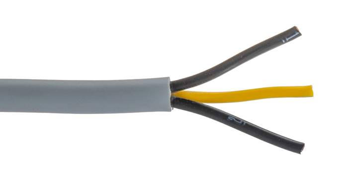 Câble de commande Belden 3GD, 3 x 1,5 mm², gaine en PVC, Gris, 50m