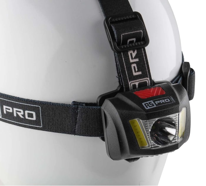 RS PRO LED Head Torch 300 lm, 96m Range
