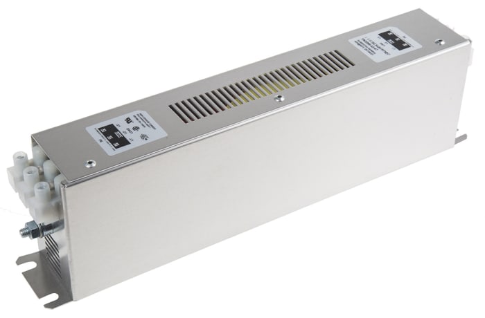 Filtre RFI Schaffner, 8A max, 3 phases, 440 V c.a. max, Montage sur châssis, série FN351