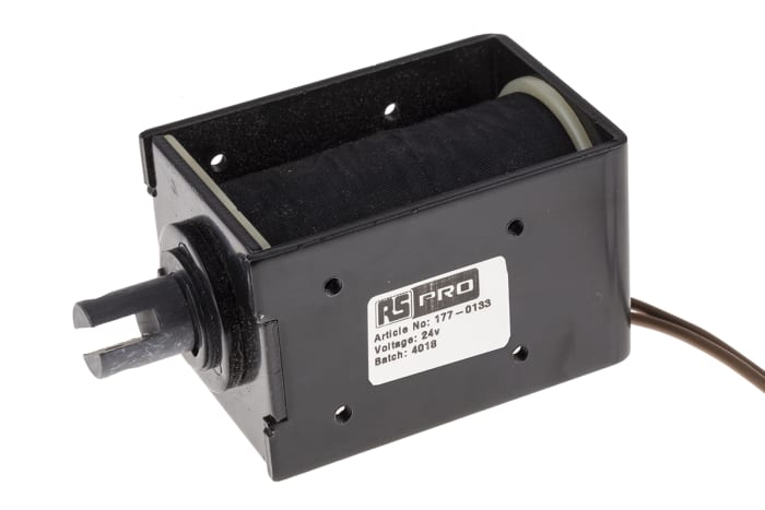 RS PRO Linear Solenoid, 24 V dc, 84 x 52 x 58 mm