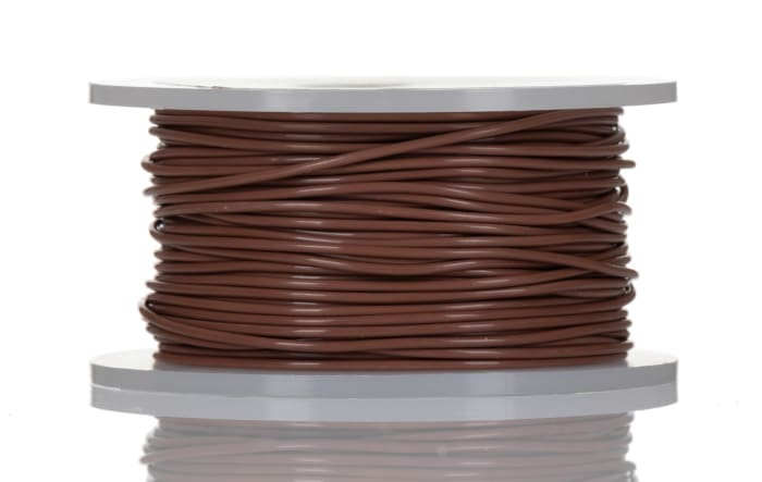 Fil de câblage à gaine PTFE Alpha Wire UL1213, Hook-up Wire TEFLON, 0,35 mm, Marron, 22 AWG, 30m, 600 V