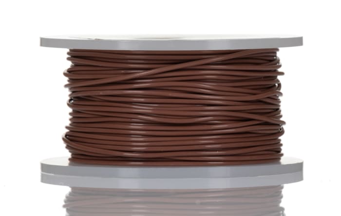 5855/7 BR005 Alpha Wire, Alpha Wire 5855/7 Series Brown 0.35 mm² PTFE  Equipment Wire, 22 AWG, 7/0.25 mm, 30m, PTFE Insulation, 177-1129