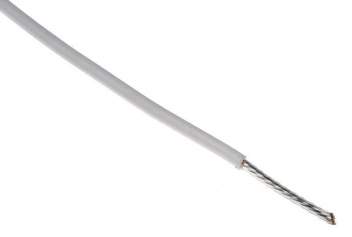 Alpha Wire Hook-up Wire TEFLON Series White 1.23 mm² Hook Up Wire, 16 AWG, 19/0.29 mm, 30m, PTFE Insulation, 5858 WH005