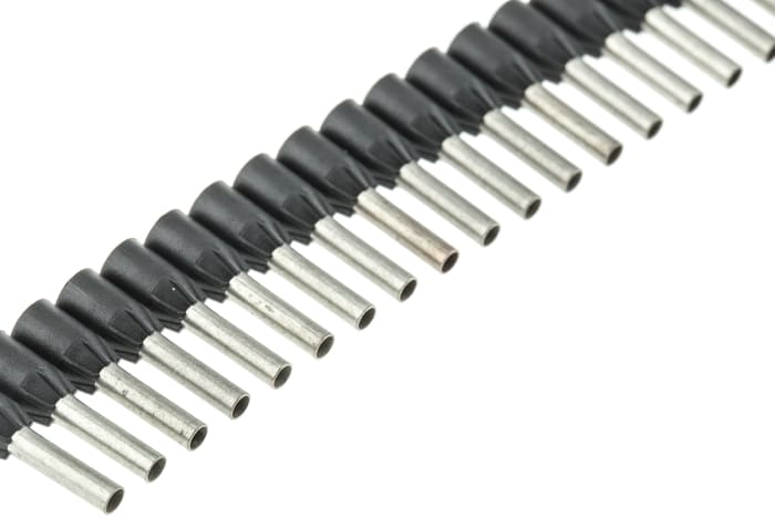 Legrand, Starfix Insulated Crimp Bootlace Ferrule, 8mm Pin Length, 2mm Pin Diameter, 1.5mm² Wire Size, Black