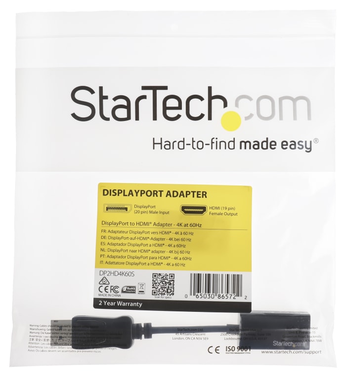 Adaptateur DisplayPort - x HDMI Startech, 107.5mm