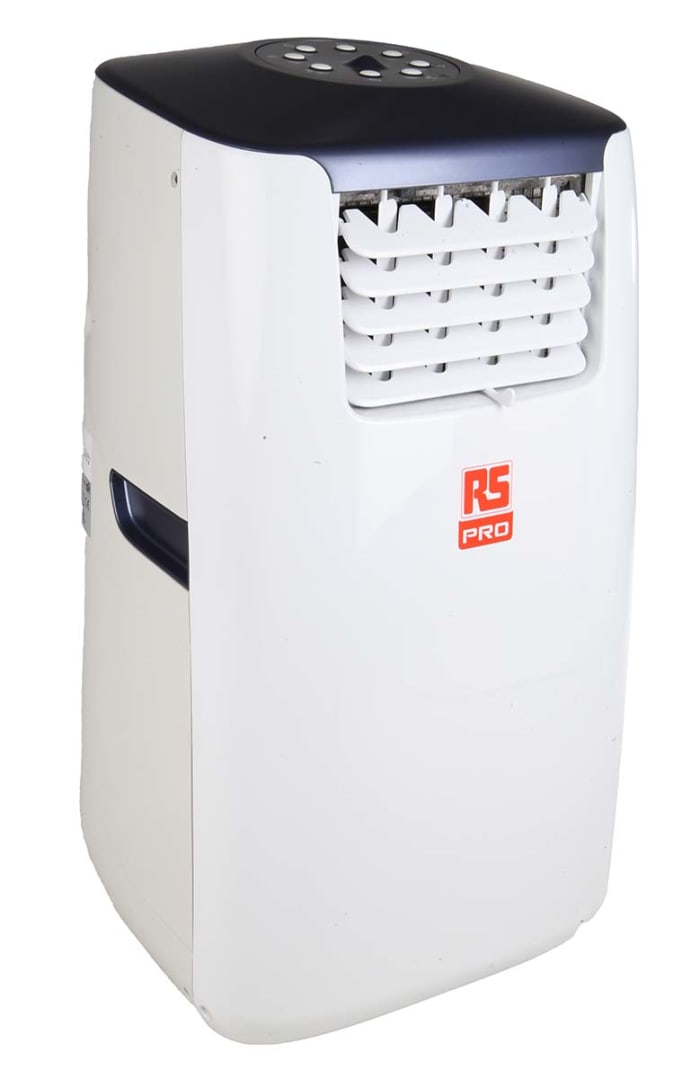 Unité de climatisation portable, RS PRO, 11500Btu/h, 410m³/h, 3.5L, Type F - Fiche Schuko, Type G - Britannique 3-points