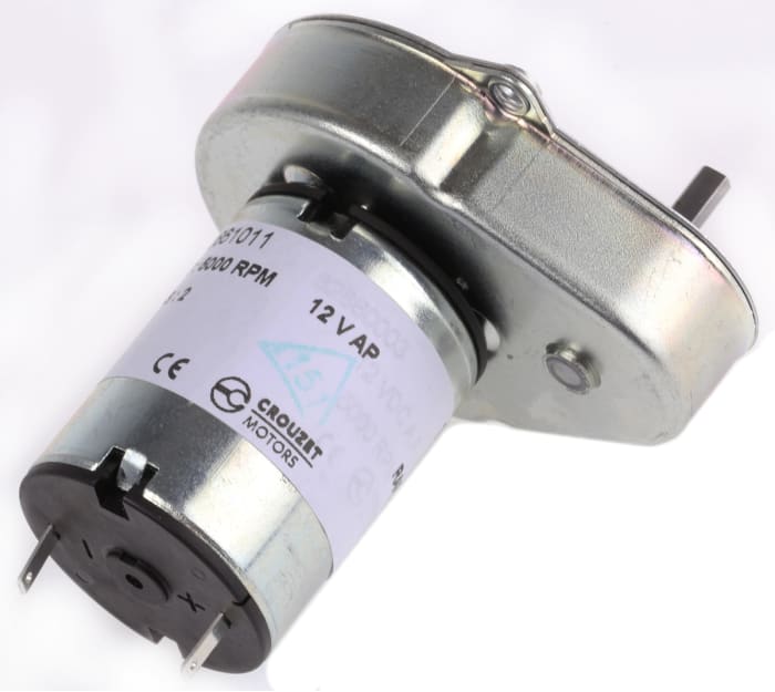 Crouzet Brushed Geared DC Geared Motor, 3 W, 12 V dc, 50 Ncm, 22 rpm, 4mm Shaft Diameter