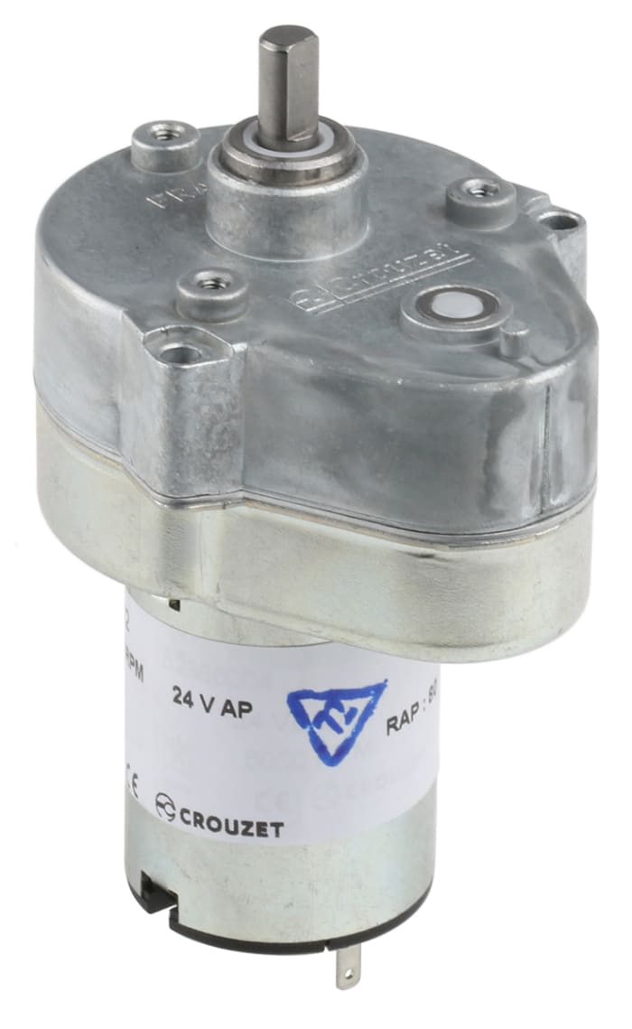Crouzet Brushed Geared DC Geared Motor, 3 W, 24 V dc, 2 Nm, 54 rpm, 6mm Shaft Diameter