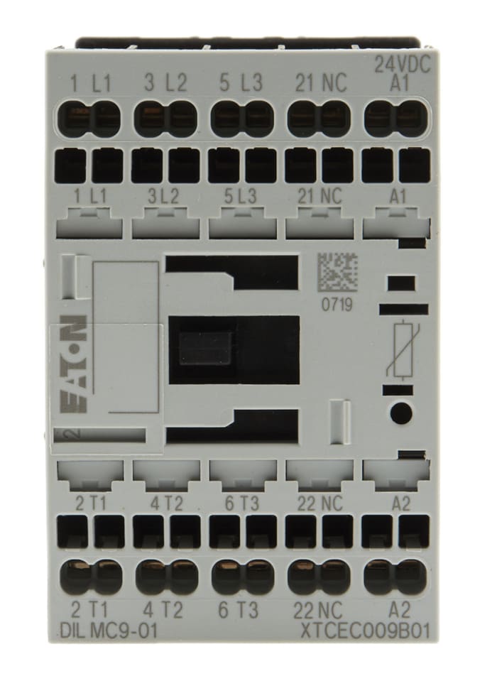 Eaton Contactor, 24 V dc Coil, 3-Pole, 12 A, 4 kW, 3NO, 400 V ac