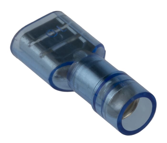 Rs Pro Rs Pro Blue Insulated Female Spade Connector Receptacle 08 X 635mm Tab Size 15mm²