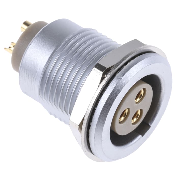 LEMO Circular Connector, 3 Contacts, Panel Mount, Socket, Female, IP50, 2B Series