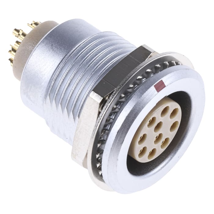 LEMO Circular Connector, 10 Contacts, Panel Mount, Socket, Female, IP50, 2B Series
